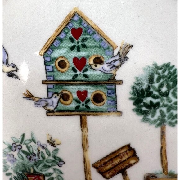 3 Tomson Pottery Birdhouse Salad Plates, Discontinued, Some Crazing - Picture 3 of 7